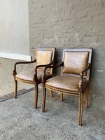 GOODWOOD Pair of Regency Style Leather Armchairs